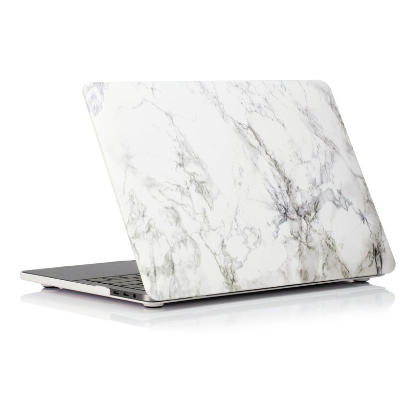 RUBAN Case for MacBook Pro 15 inch 2019 2018 2017 2016 Release A1990/A1707 with Touch Bar, Plastic Hard Shell Cover, White Marble - Image 1